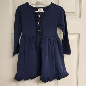Elegant Navy Long Sleeve Kids Dress